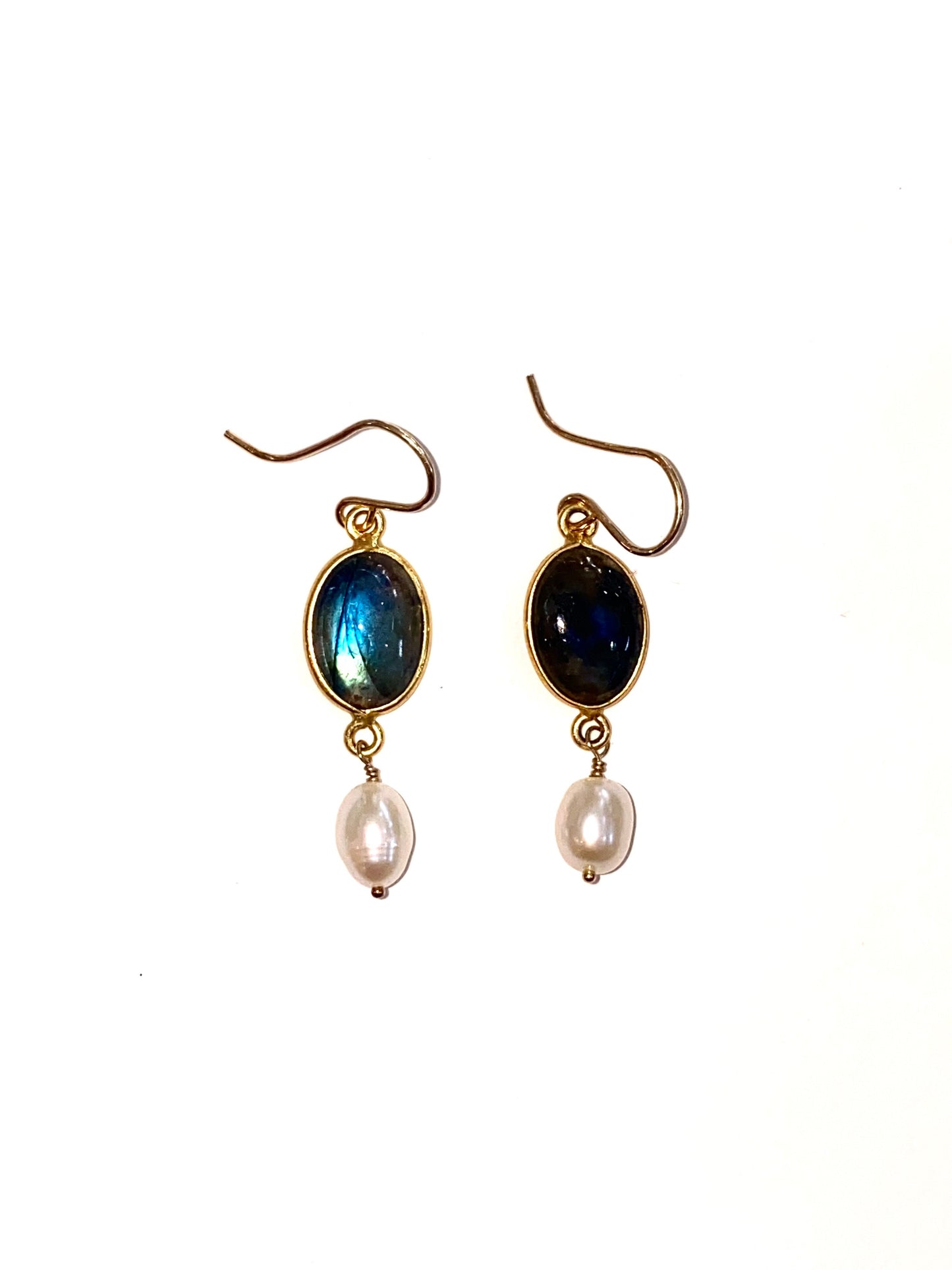 Live Oak Designs - Labradorite & Pearl Earrings