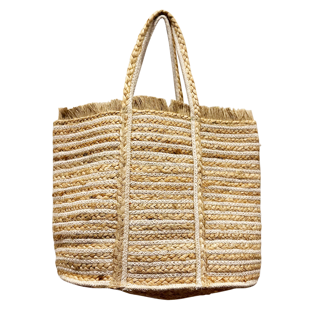 Classic Pure Jute Beach Picnic Unisex Tote Beach Bag
