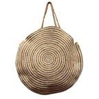 Extra Large Striped Pure Jute Unisex Beach Tote Bag