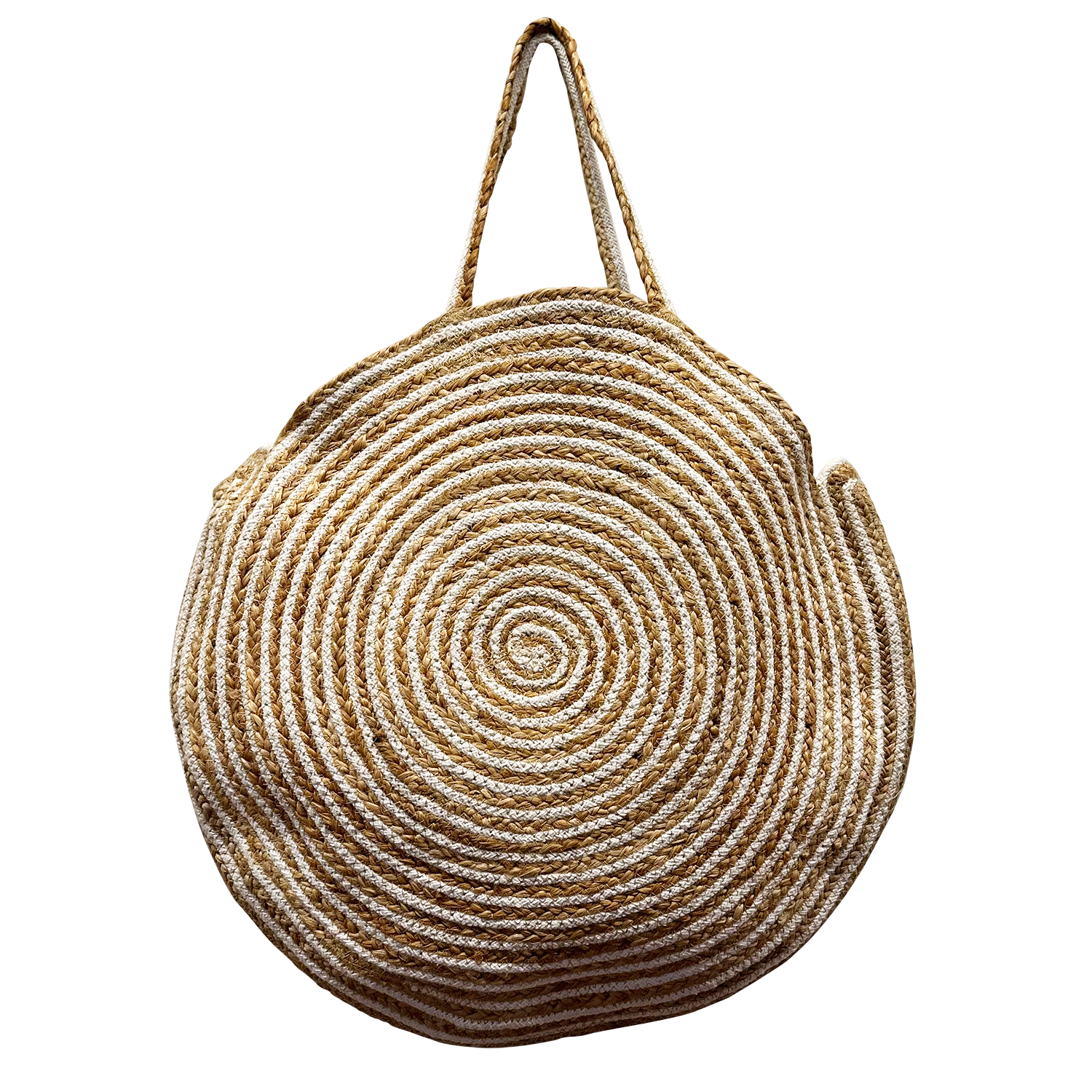 Extra Large Striped Pure Jute Unisex Beach Tote Bag