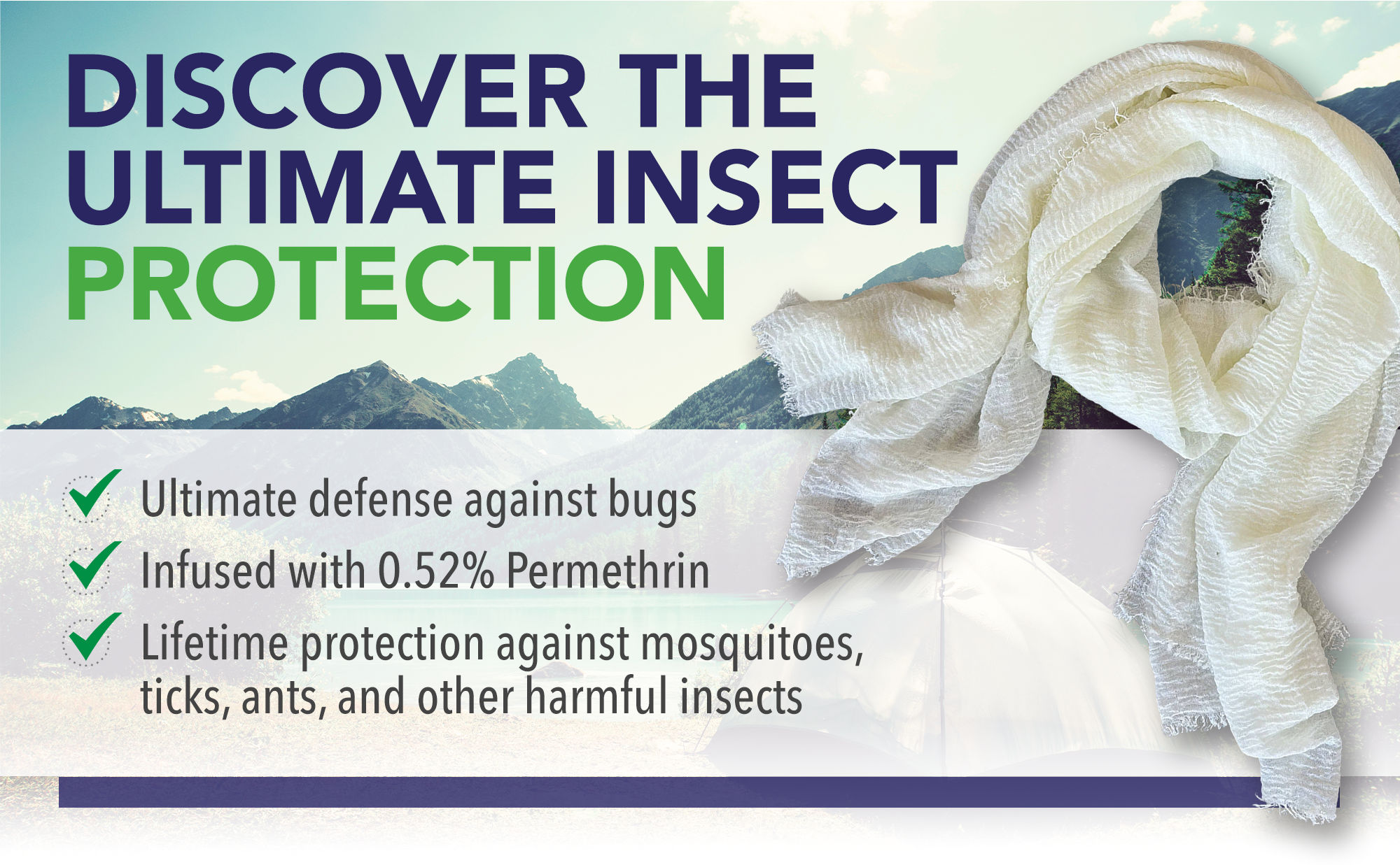Insect Shield Protection Bug Repellent Clothing Womens Scarf